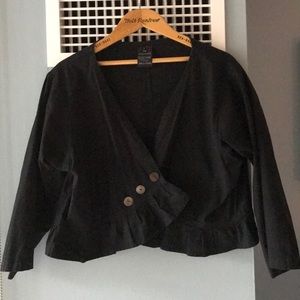 Kaliyana cropped shirt jacket with ruffle